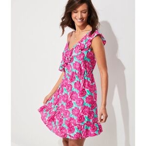 Vineyard Vines Kentucky Derby Painted Rose Ruffle Vibrant Limited Edition Size 4